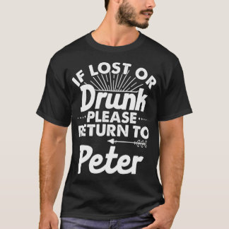 Camiseta Se Perdido Ou Bebado, Retorne Ao Nome Do Presente