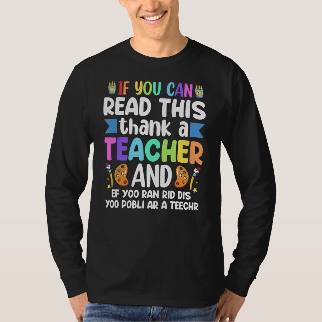 Camiseta Se Puder Ler Este Obrigado, Um Professor Appre (Frente)