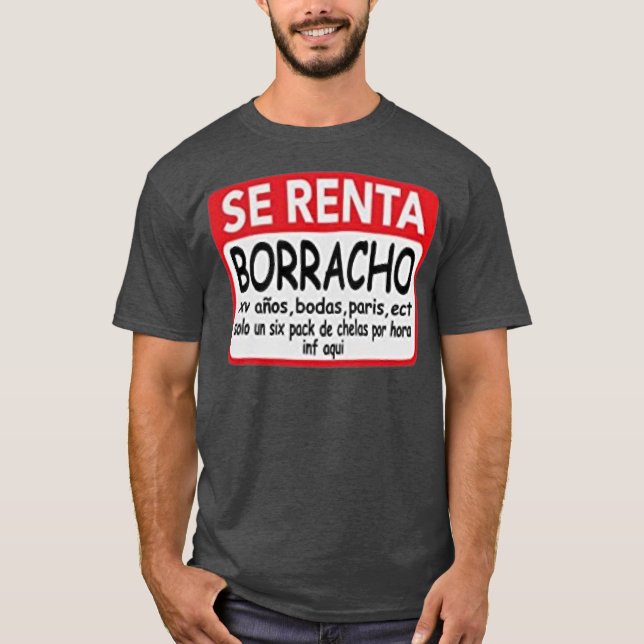 Camiseta Se Renta Borracho Mens Gráfico Engraçado Espanhol (Frente)