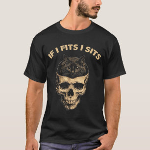Camiseta Se serve senta caveira de gato preto humor negro g