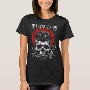 Camiseta Se serve senta gato preto caveira gótico humor neg
