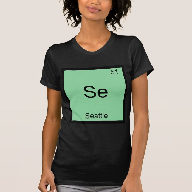 Camiseta Se - Símbolo de Elemento Químico da Cidade de Seat (Frente)