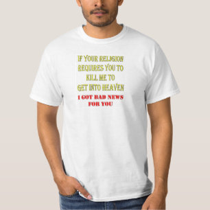 CAMISETA SE SUA RELIGIÃO O EXIGE ME MATAR