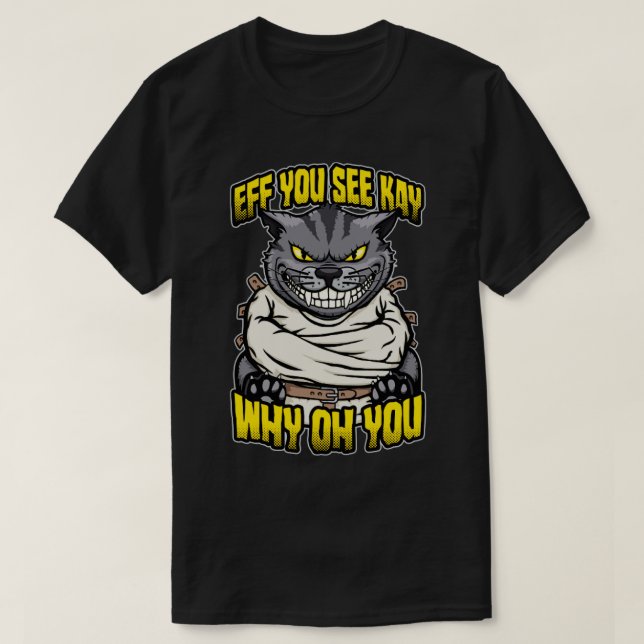 Camiseta Se Vês Por Que É Que És Louco, Gato Insano, Asilo (Frente do Design)
