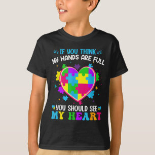 Camiseta Se Você Acha Que Minhas Mãos Estão Cheios Você Dev