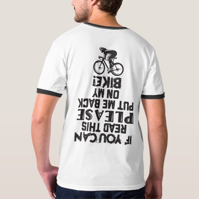 Camiseta Se Você Consegue Ler Esta Engraçada Bike Black Whi (Verso)