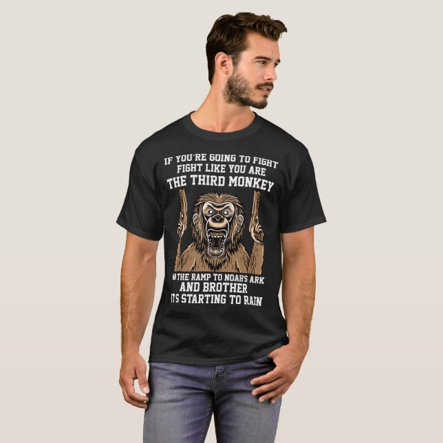 Camiseta Se você é luta indo como você é o ó macaco (Frente Completa)