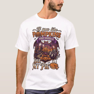 Camiseta Se Você Gosta de Abóboras Veja a Casa Assombrada d