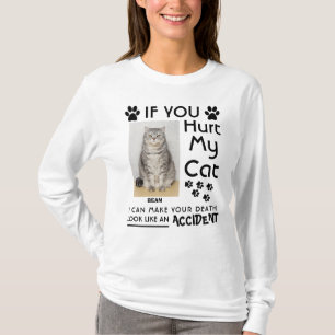 Camiseta Se Você Magoar Meu Gato Eu Posso Fazer Sua Pata De