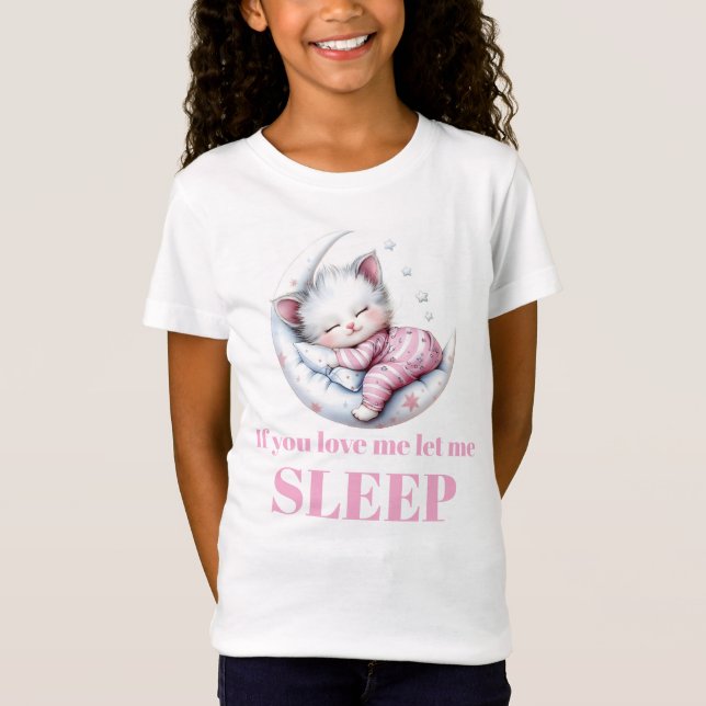 Camiseta Se você me ama Sleeping Kitty (Frente)