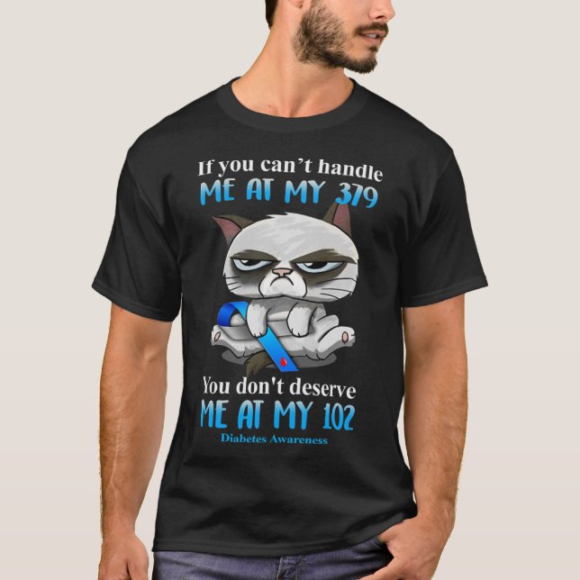 Camiseta Se você não pode me lidar com o meu 379 Gato de Di (Frente)