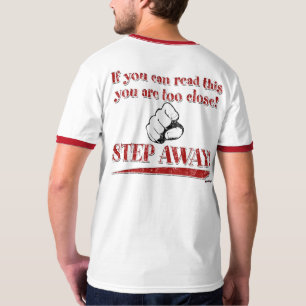 Camiseta Se você pode ler este… PISE AFASTADO! vermelho