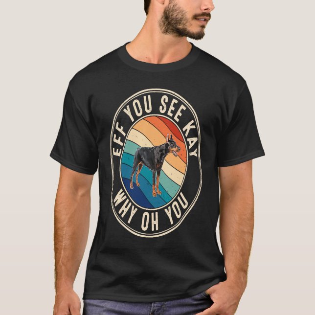 Camiseta Se você vir Kay Retro 80s Doberman (Frente)