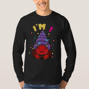 Camiseta Sea Animal Im 1 Hermit Crab primeiro aniversario