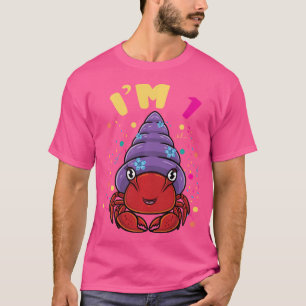 Camiseta Sea Animal Im 1 Hermit Crab primeiro aniversario