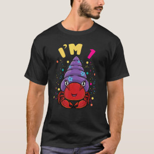 Camiseta Sea Animal Im 1 Hermit Crab primeiro aniversario