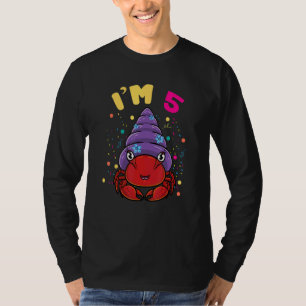 Camiseta Sea Animal Im 5 Hermit Caranguejo 5 Aniversário