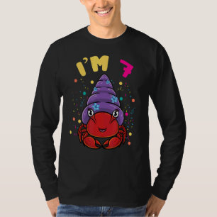 Camiseta Sea Animal Im 7 Hermit Caranguejo 7 Aniversário