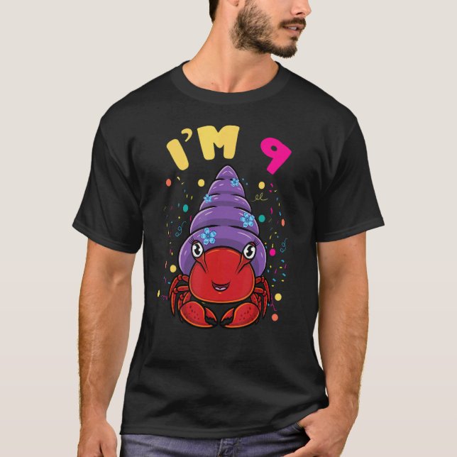 Camiseta Sea Animal Im 9 Hermit Crab 9º Aniversário (Frente)