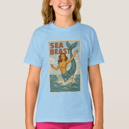Camiseta Sea Beast Retro Mermaid | Funny Coastal Beach Life