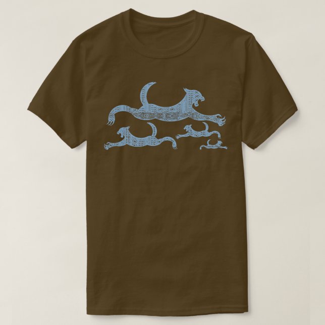 Camiseta Sea Blue Wave Hawaiian Pattern Mythic Sea Lion (Frente do Design)