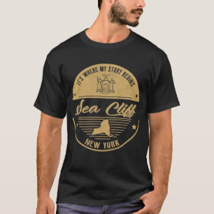 Camiseta Sea Cliff Nova York É onde minha história começa