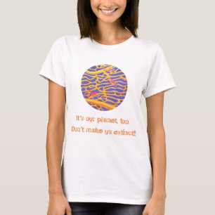 Camiseta Sea Goldies Lace Coral "Também é o meu planeta!"
