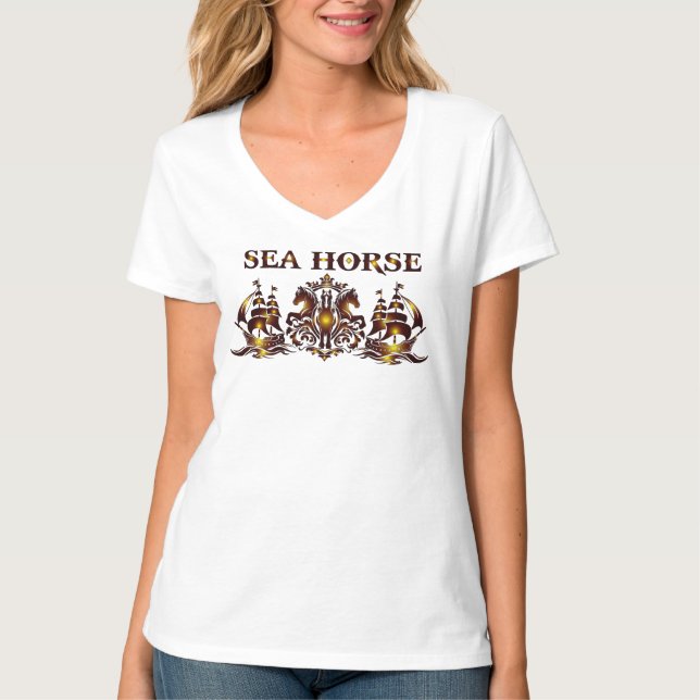 Camiseta SEA HORSE Women V-Shirt (Frente)