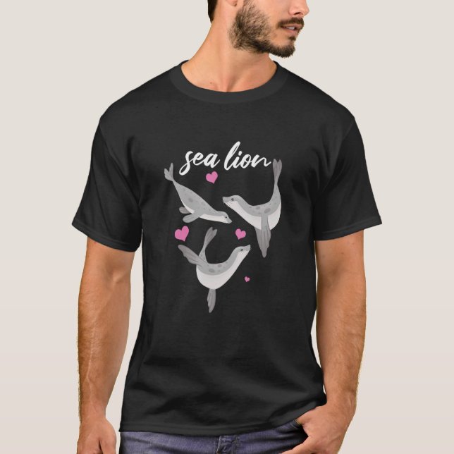 Camiseta Sea Lion  Love Heart  Sea Lions   (Frente)