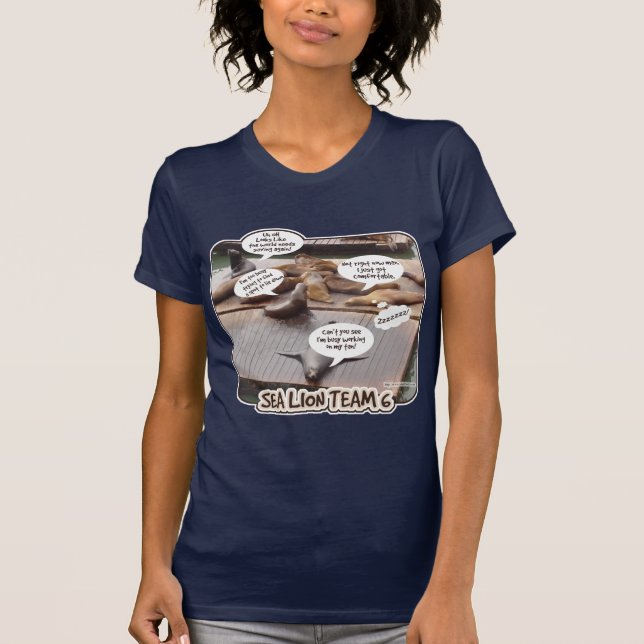 Camiseta Sea Lion Team 6 Funny Ocean Life Slogan (Frente)