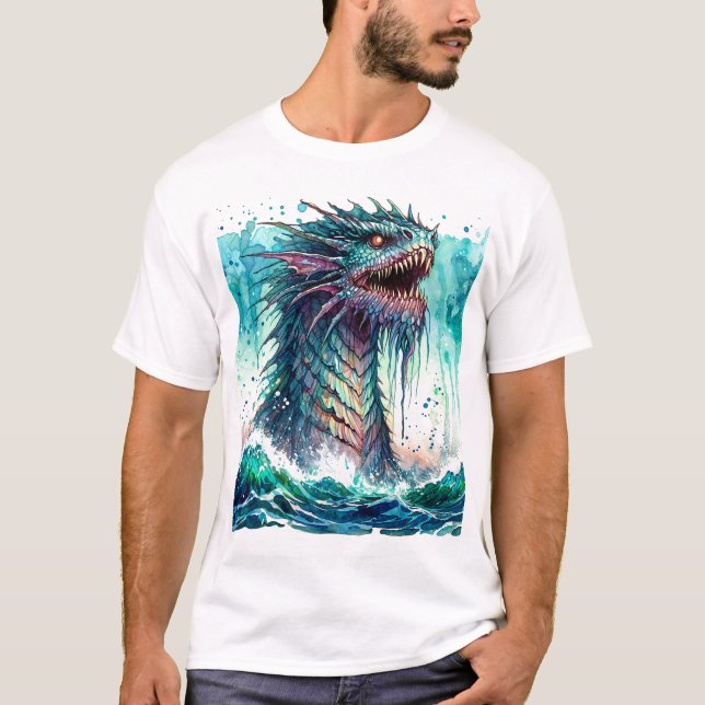 Camiseta Sea Monster Rising Ocean Horrror (Frente)