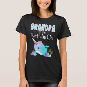 Camiseta Sea Narwhal Vovô Do Birthday Girl Sea Ocean