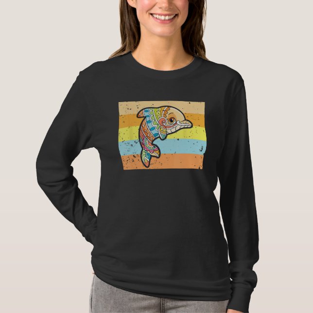 Camiseta Sea Ocean Animal Dolphin  Vintage Graphic (Frente)