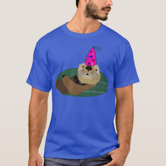 Camiseta Sea Otter Birthday Hat Party Design