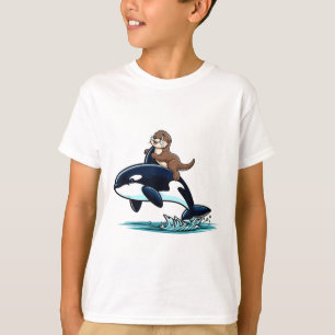 Camiseta Sea Otter Riding Orca Costume Sea Amante de os ani