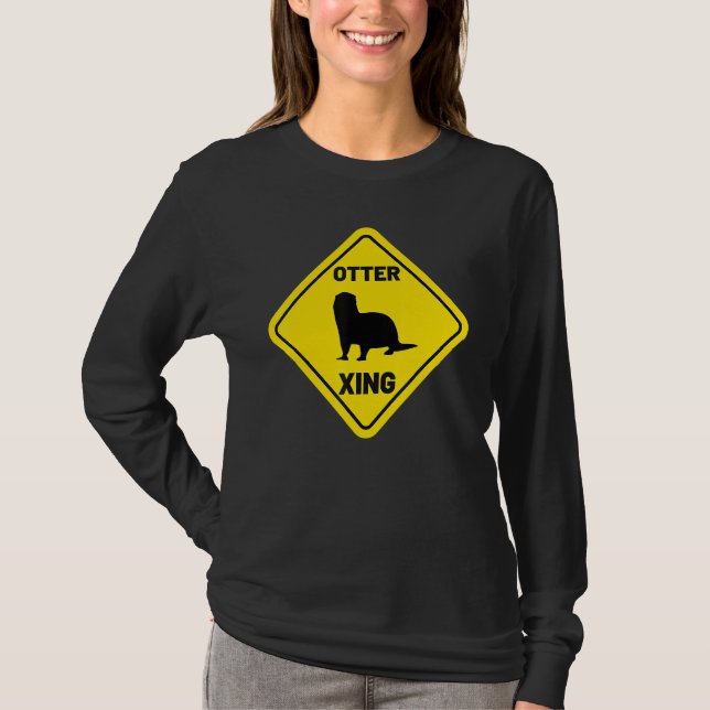 Camiseta Sea Otter Xing  Animal  Women's River Otter (Frente)