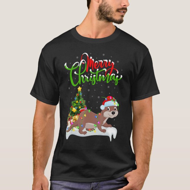 Camiseta Sea Otter   Xmas Decorations Santa Sea Otter Chris (Frente)