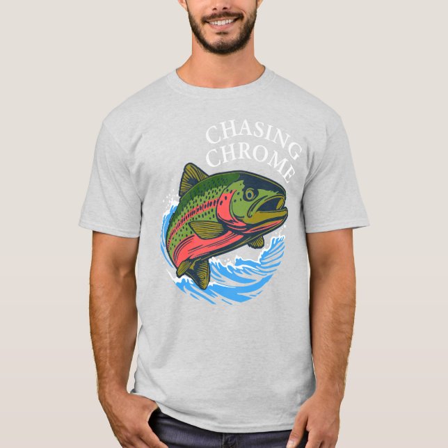 Camiseta Sea Run Cutthroat Chasing Chrome Trout (Frente)