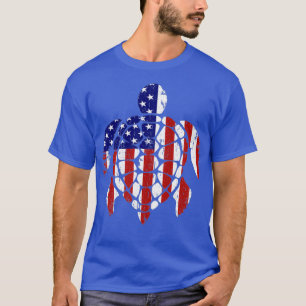 Camiseta Sea Turtle 4th of July American Flag
