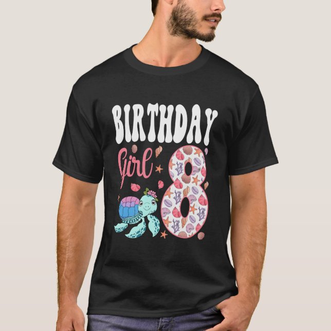 Camiseta Sea Turtle 8Th 8 Ocean Aquarium Bday (Frente)