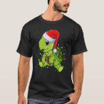 Camiseta Sea Turtle Christmas Lights Santa Hat Feliz Chris<br><div class="desc">O Natal da Tartaruga do Mar Luz Santa Chapéu Feliz Natal 1.</div>