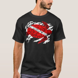Camiseta Sea Turtle Dive Flag Scuba Merge Pavimentos Conser