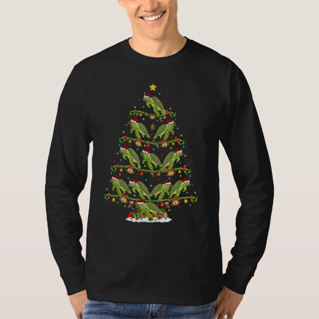 Camiseta Sea Turtle   Lights Xmas Santa Sea Turtle Christma (Frente)