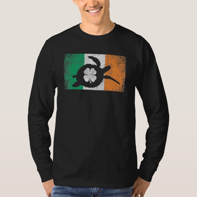 Camiseta Sea Turtle St Patrick's Day Irish Flag Ireland Sai (Frente)