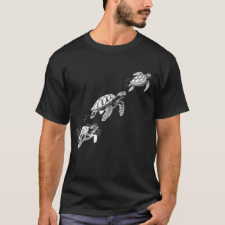 Camiseta Sea Turtle Trio T-Shirt – Retro Ocean Nature Tee