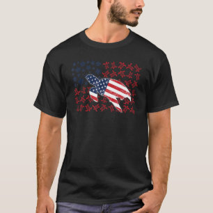 Camiseta Sea Turtle Vintage - Bandeira Americana - Animais