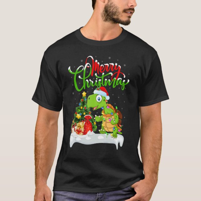 Camiseta Sea Turtle  Xmas Decorations Santa Sea Turtle Chri (Frente)