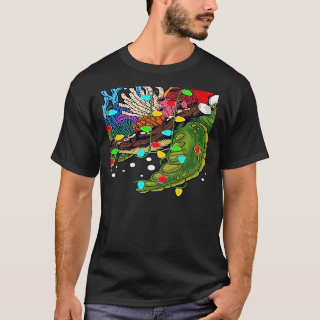 Camiseta Sea Turtle Xmas Lights Santa Sea Turtle Christmas (Frente)
