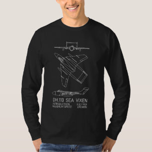 Camiseta Sea Vixen British 1950s Jet Plane Blueprint Innevo