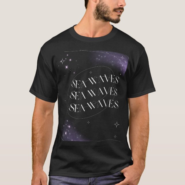 Camiseta Sea Waves in Calming Blue Artistic Design (Frente)